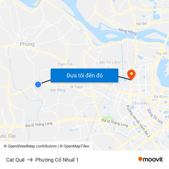 Cát Quế to Phường Cổ Nhuế 1 map