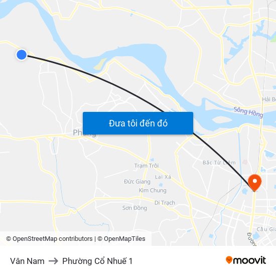 Vân Nam to Phường Cổ Nhuế 1 map