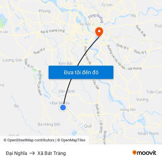 Đại Nghĩa to Xã Bát Tràng map