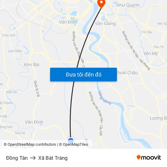 Đồng Tân to Xã Bát Tràng map