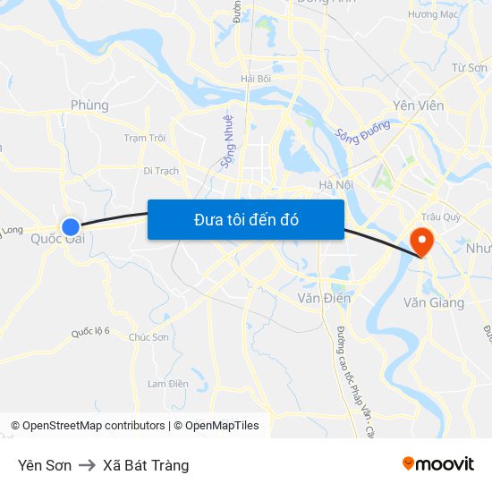 Yên Sơn to Xã Bát Tràng map