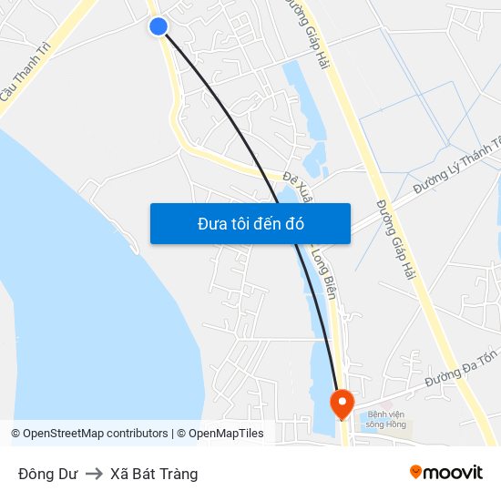 Đông Dư to Xã Bát Tràng map