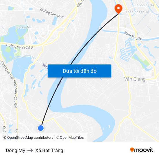 Đông Mỹ to Xã Bát Tràng map