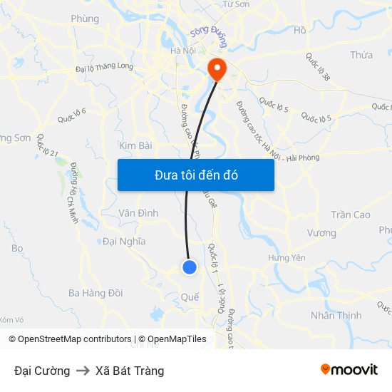 Đại Cường to Xã Bát Tràng map