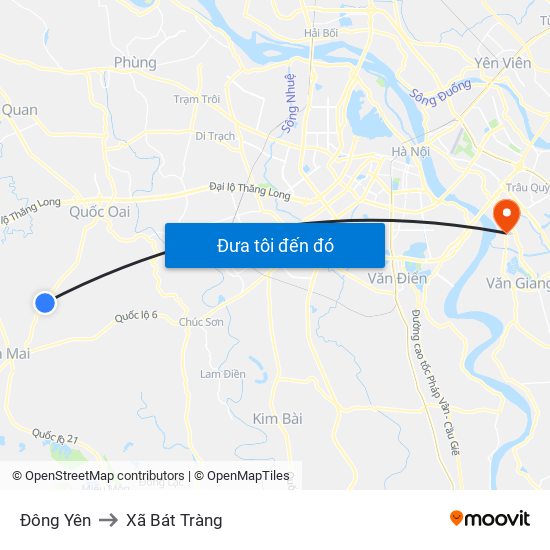 Đông Yên to Xã Bát Tràng map