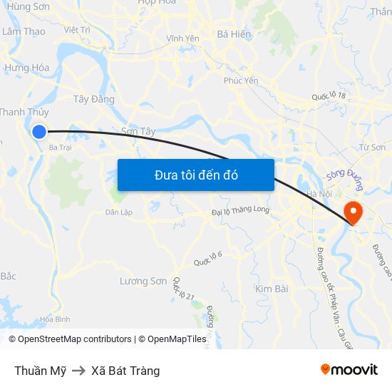 Thuần Mỹ to Xã Bát Tràng map