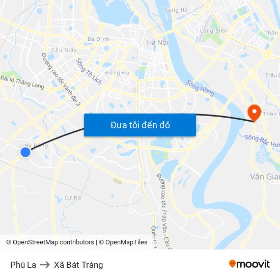 Phú La to Xã Bát Tràng map