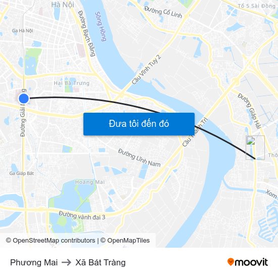 Phương Mai to Xã Bát Tràng map