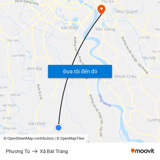 Phương Tú to Xã Bát Tràng map