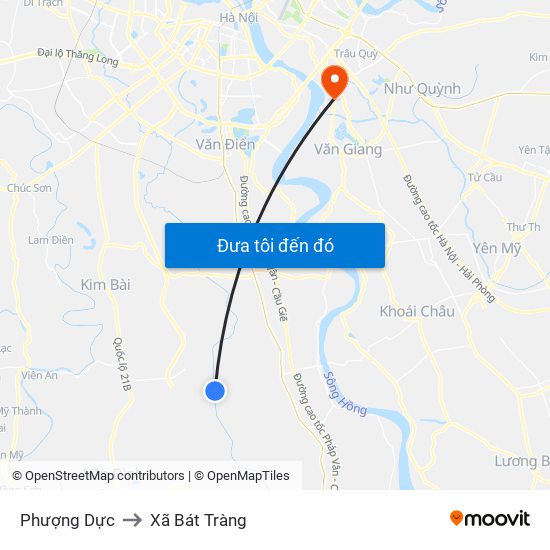 Phượng Dực to Xã Bát Tràng map