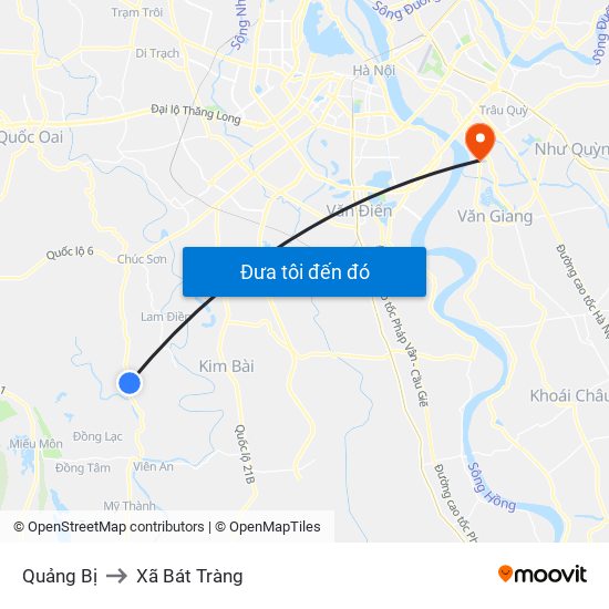 Quảng Bị to Xã Bát Tràng map