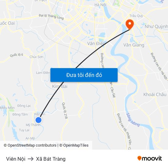 Viên Nội to Xã Bát Tràng map