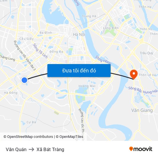 Văn Quán to Xã Bát Tràng map