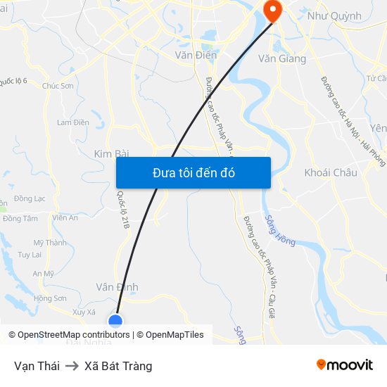 Vạn Thái to Xã Bát Tràng map