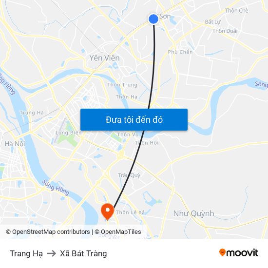 Trang Hạ to Xã Bát Tràng map