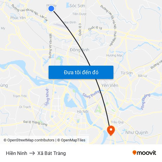 Hiền Ninh to Xã Bát Tràng map