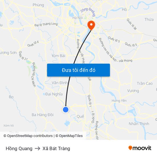 Hồng Quang to Xã Bát Tràng map