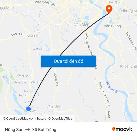 Hồng Sơn to Xã Bát Tràng map