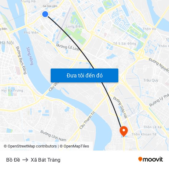 Bồ Đề to Xã Bát Tràng map