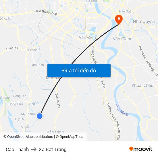 Cao Thành to Xã Bát Tràng map