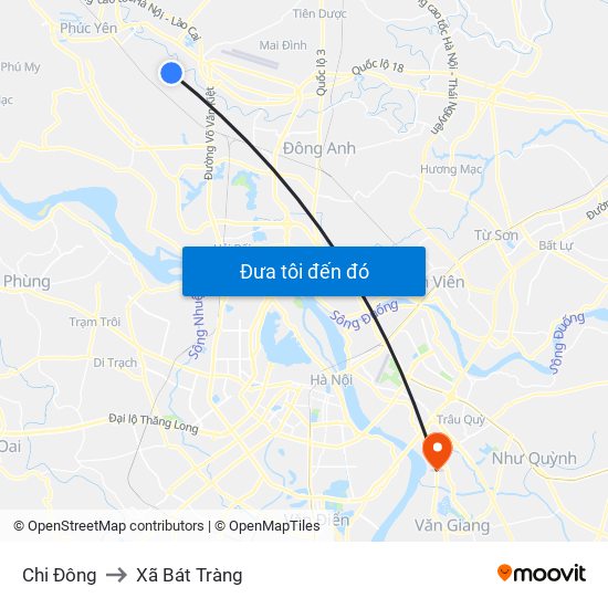 Chi Đông to Xã Bát Tràng map