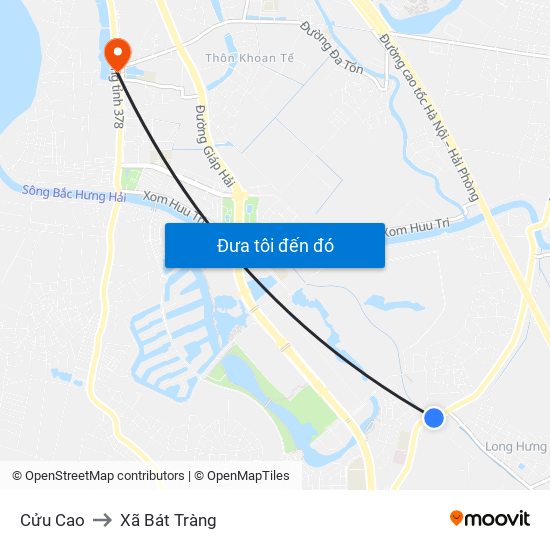 Cửu Cao to Xã Bát Tràng map