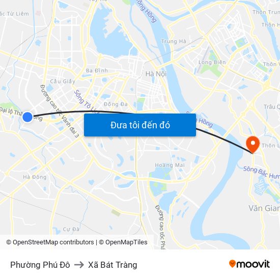 Phường Phú Đô to Xã Bát Tràng map