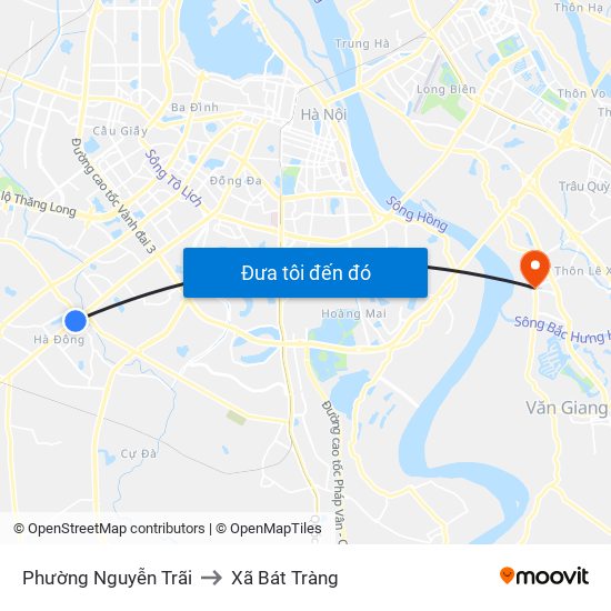 Phường Nguyễn Trãi to Xã Bát Tràng map