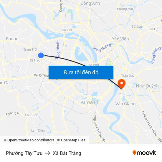 Phường Tây Tựu to Xã Bát Tràng map