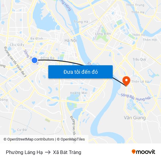 Phường Láng Hạ to Xã Bát Tràng map