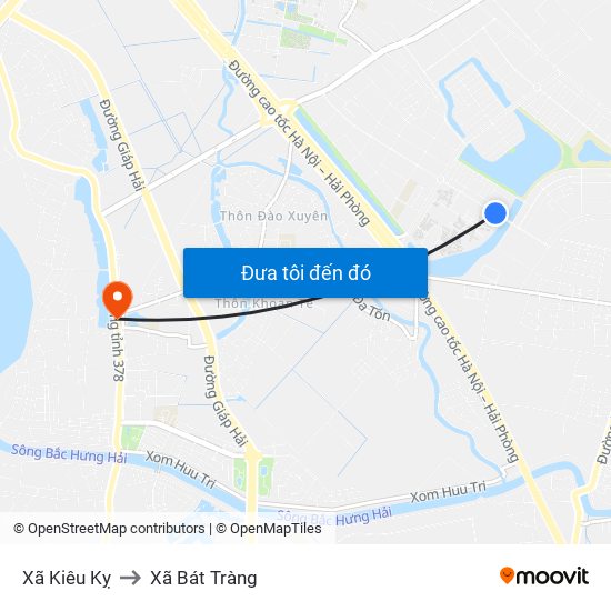 Xã Kiêu Kỵ to Xã Bát Tràng map