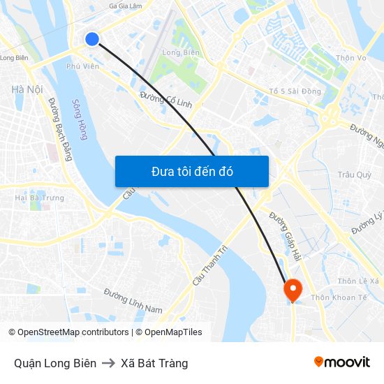 Quận Long Biên to Xã Bát Tràng map