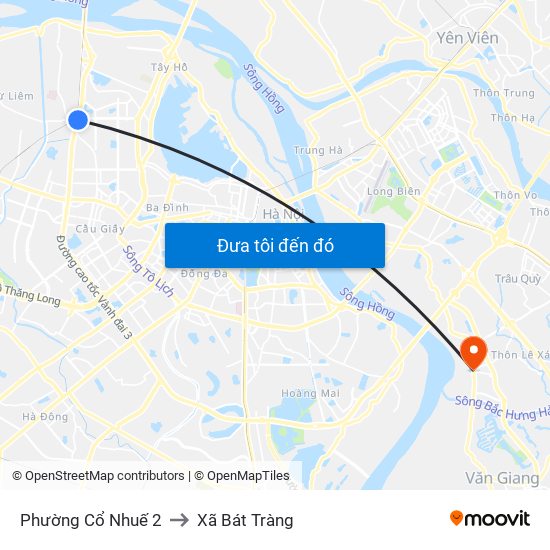 Phường Cổ Nhuế 2 to Xã Bát Tràng map