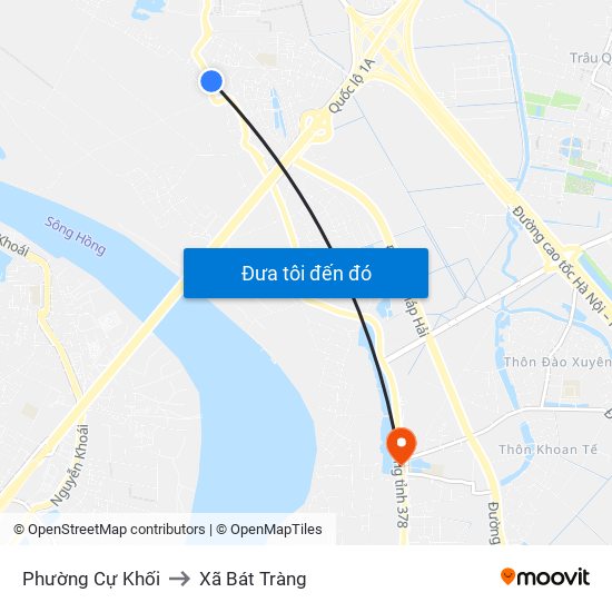 Phường Cự Khối to Xã Bát Tràng map