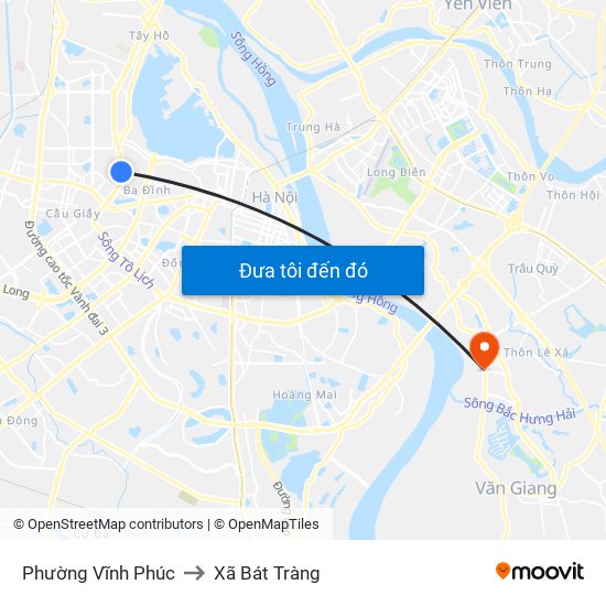 Phường Vĩnh Phúc to Xã Bát Tràng map