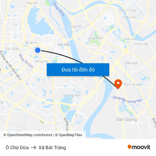 Ô Chợ Dừa to Xã Bát Tràng map