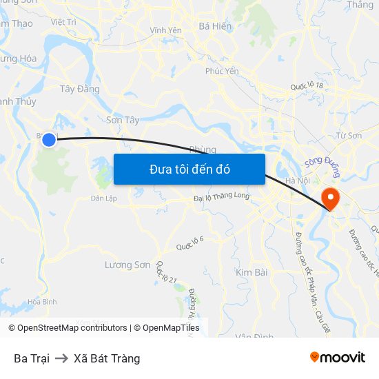Ba Trại to Xã Bát Tràng map