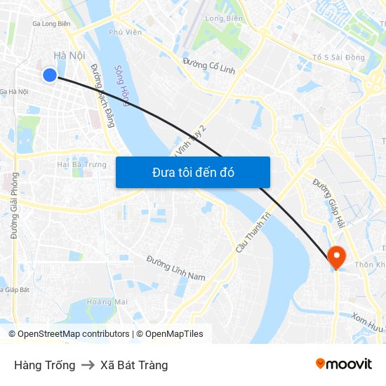 Hàng Trống to Xã Bát Tràng map