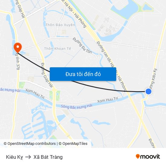 Kiêu Kỵ to Xã Bát Tràng map