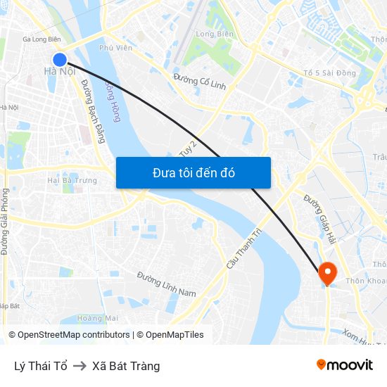 Lý Thái Tổ to Xã Bát Tràng map