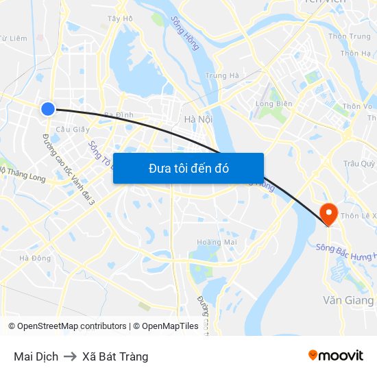 Mai Dịch to Xã Bát Tràng map