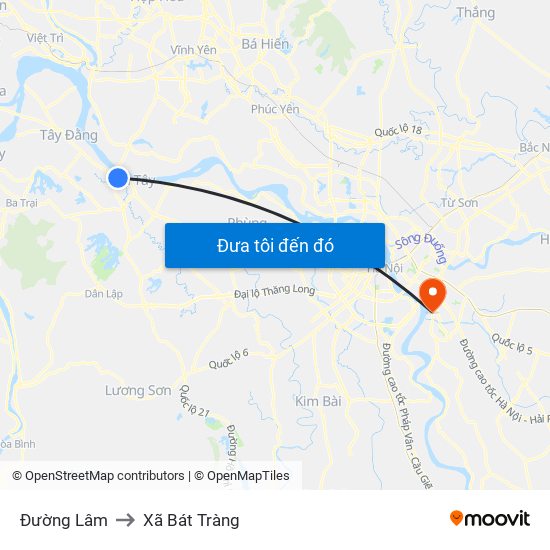 Đường Lâm to Xã Bát Tràng map