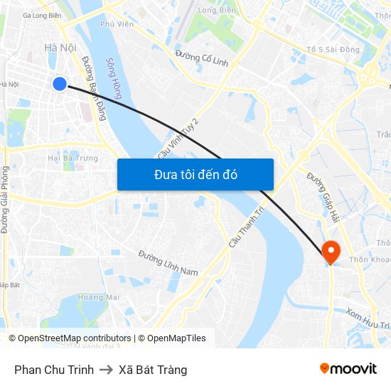 Phan Chu Trinh to Xã Bát Tràng map