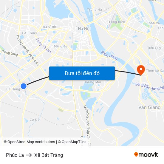 Phúc La to Xã Bát Tràng map