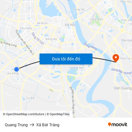 Quang Trung to Xã Bát Tràng map