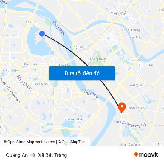 Quảng An to Xã Bát Tràng map