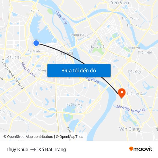 Thụy Khuê to Xã Bát Tràng map