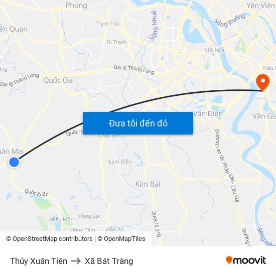 Thủy Xuân Tiên to Xã Bát Tràng map