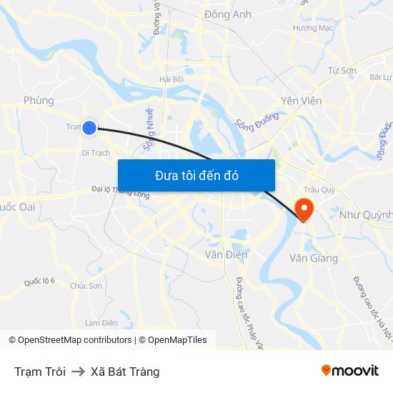 Trạm Trôi to Xã Bát Tràng map