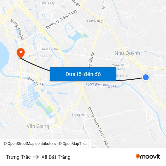 Trưng Trắc to Xã Bát Tràng map